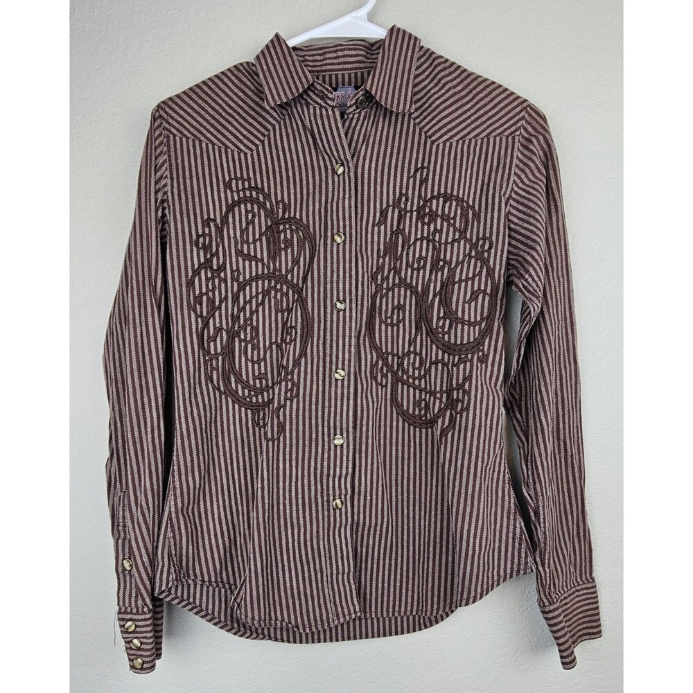 Brooks & Dunn Panhandle Slim Women's Small Country Western Snap Up Shirt Top
